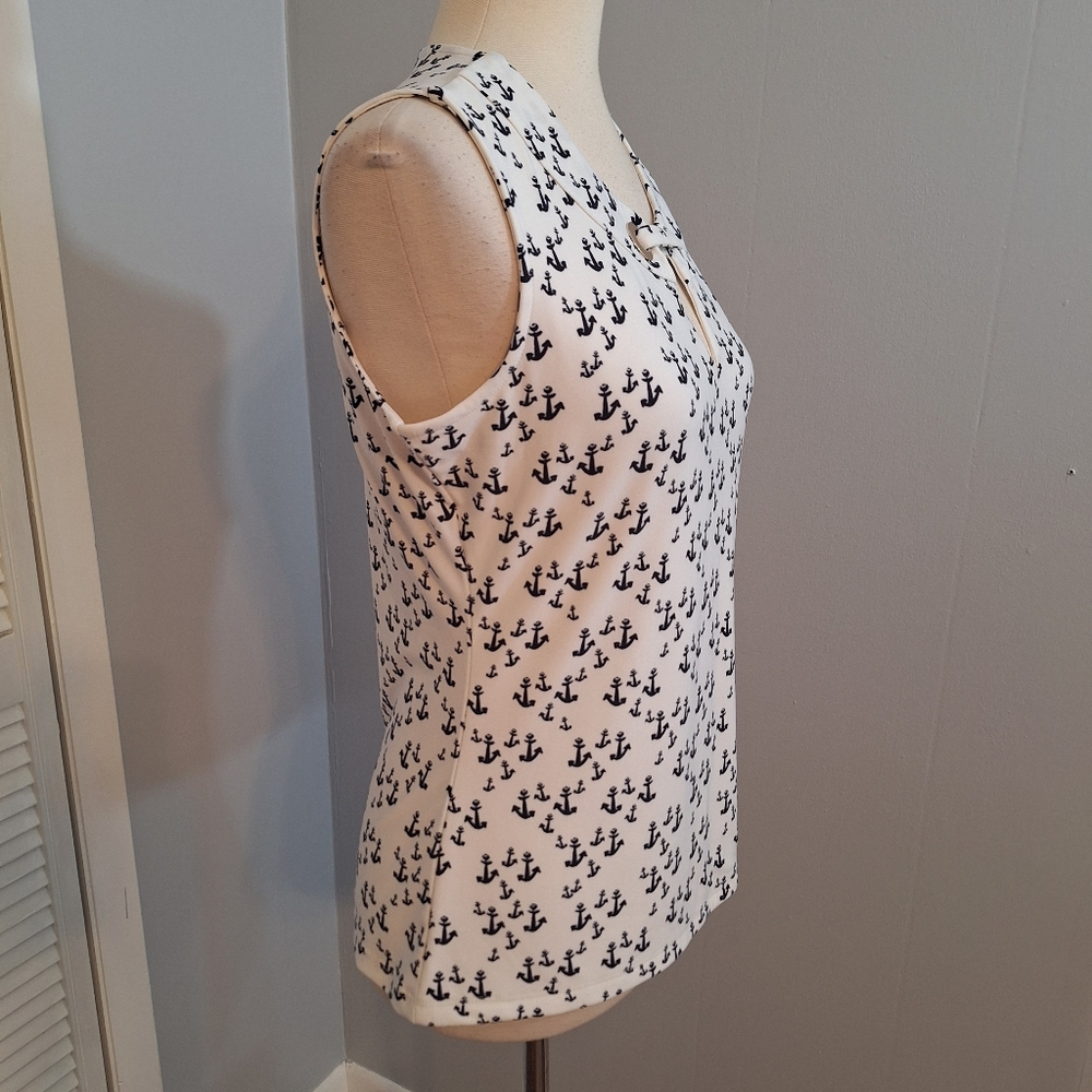 Tommy Hilfiger Anchor Print Sleeveless Top Small *C5 - Picture 8 of 10